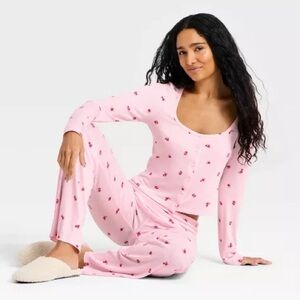 Target Pink Patterned Women's Pajama Set